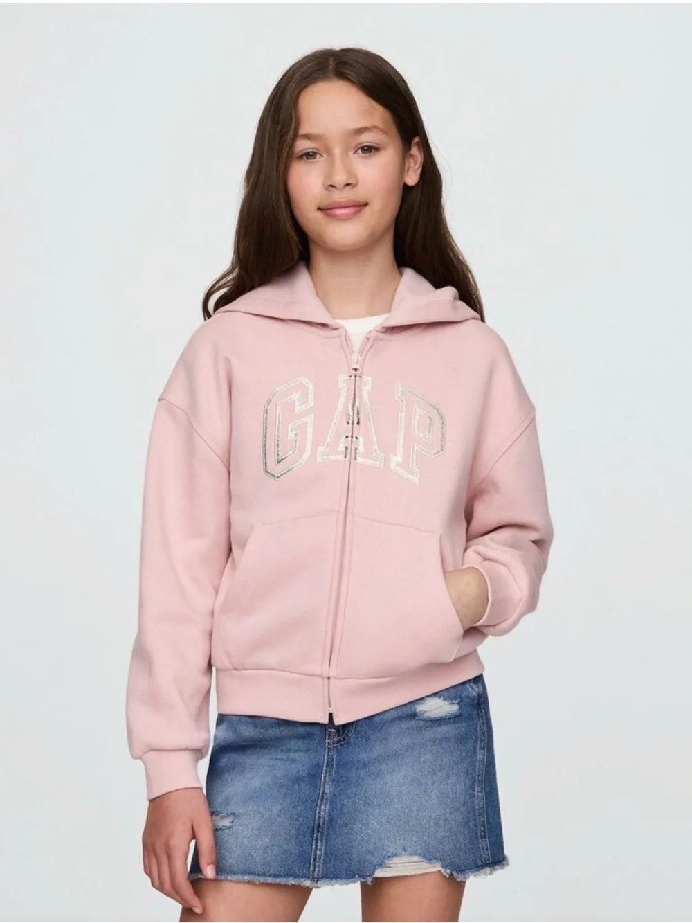 GAP Girls' sz L 10 Coral, pink & Hello kitty Gray Zip Hoodies - 3-Pack lot fall